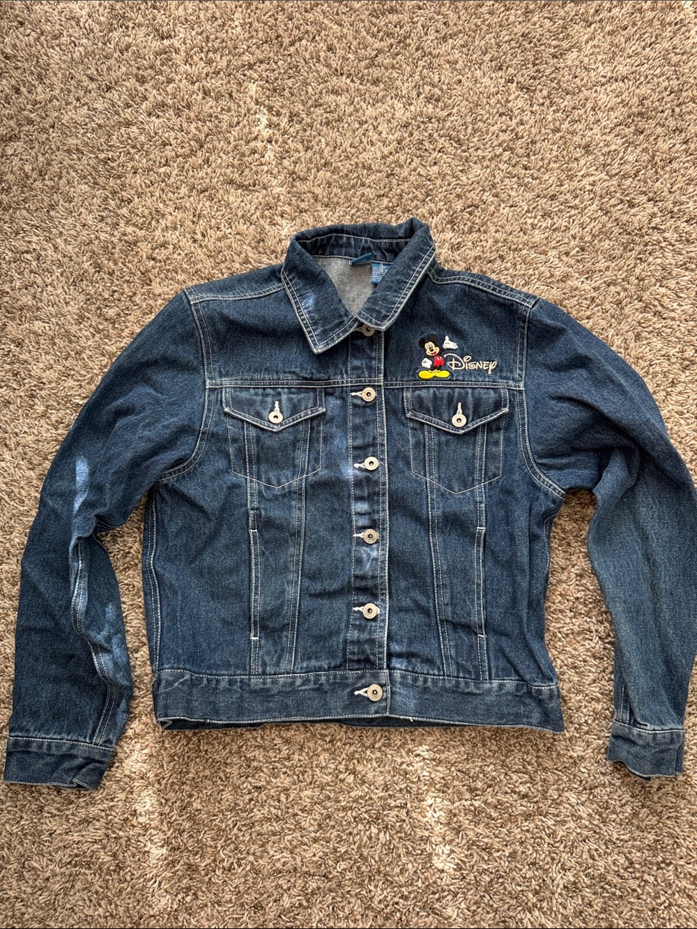 Vintage Disney Mickey Mouse Denim Jacket | Embroidered Characters